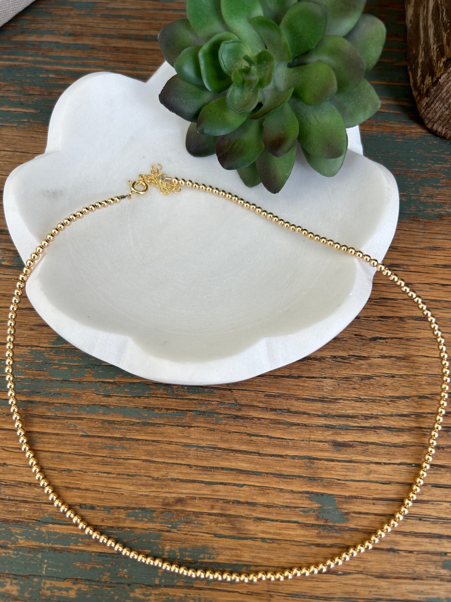 14k Gold Filled Beaded Necklace