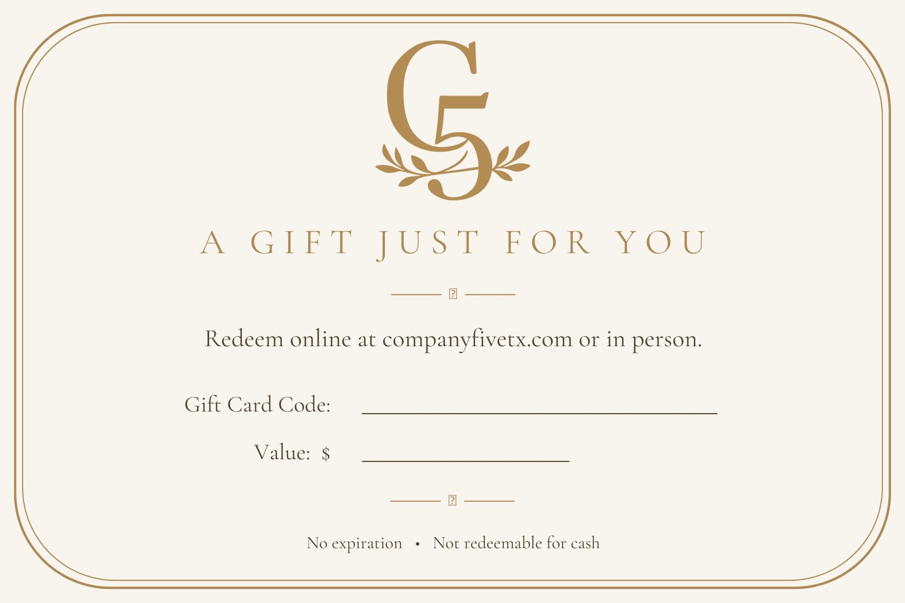 Company Five Gift Card