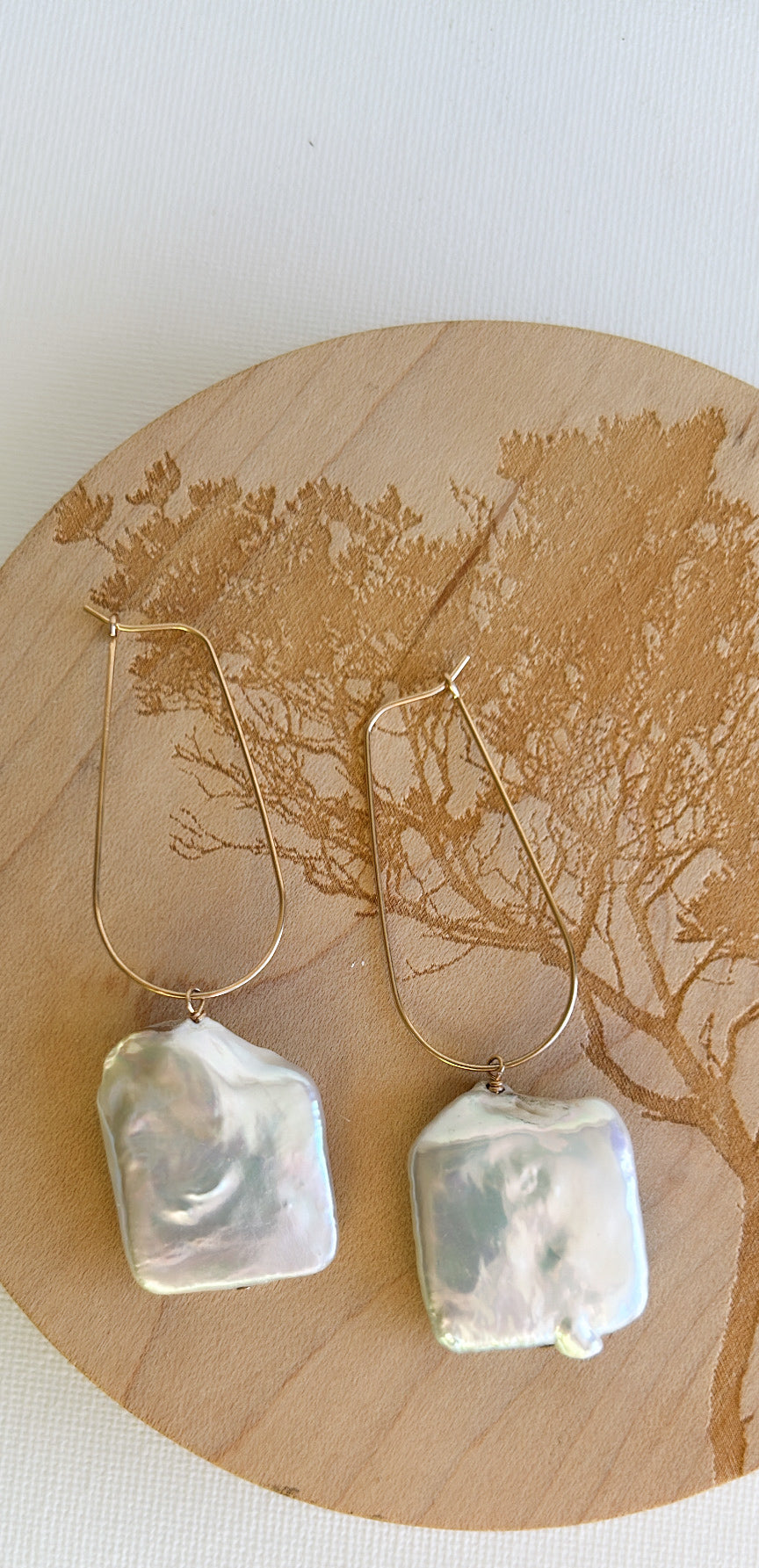 Square Pearl Drop Earrings